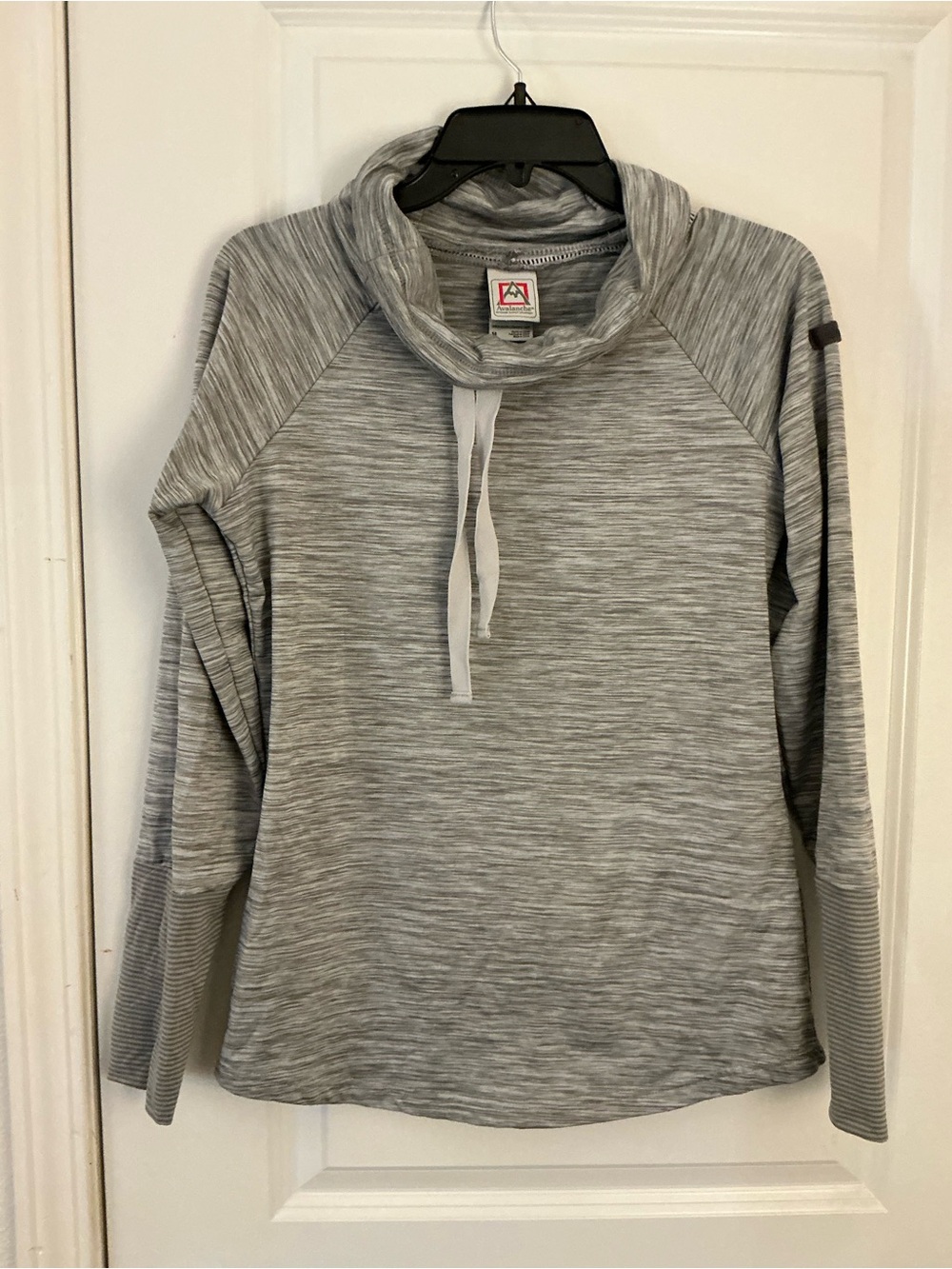 Women's Gray Marled Funnel Neck Pullover